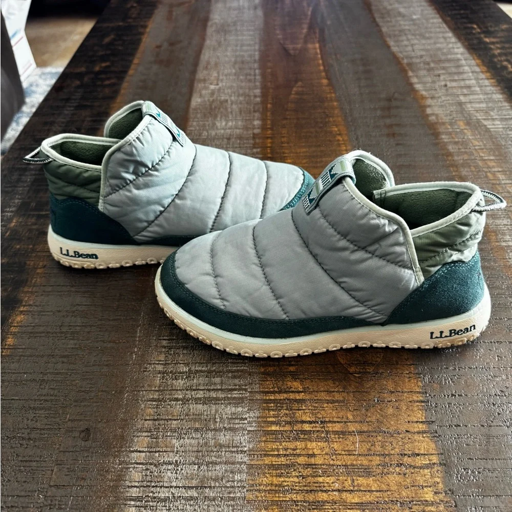 LL Bean Mountain Classic Quilted Ankle Boot Aqua and Turquoise Size 7 - Picture 3 of 9